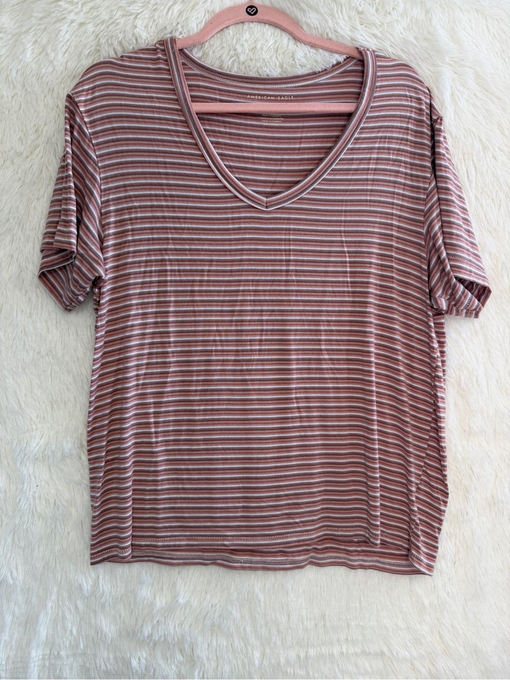 American Eagle Womens Soft & Sexy Striped Modal Tee S Boho Indie Sleaze Granola
